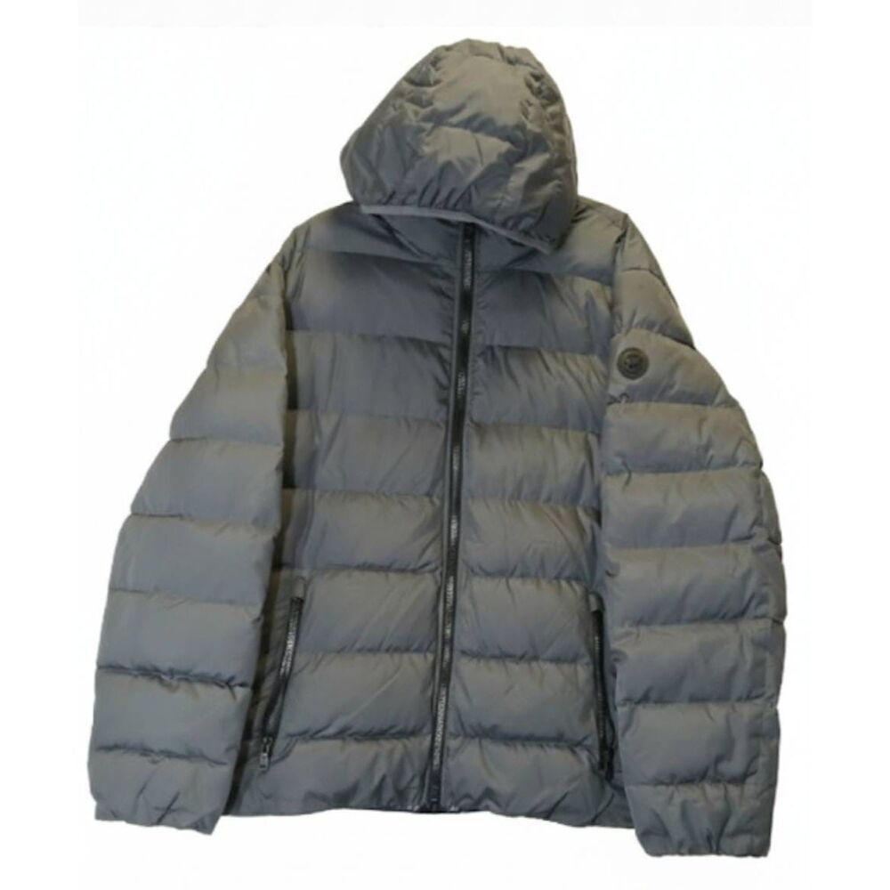Michael kors mens 3xl premium down puffer jacket gray winter coat hoodie